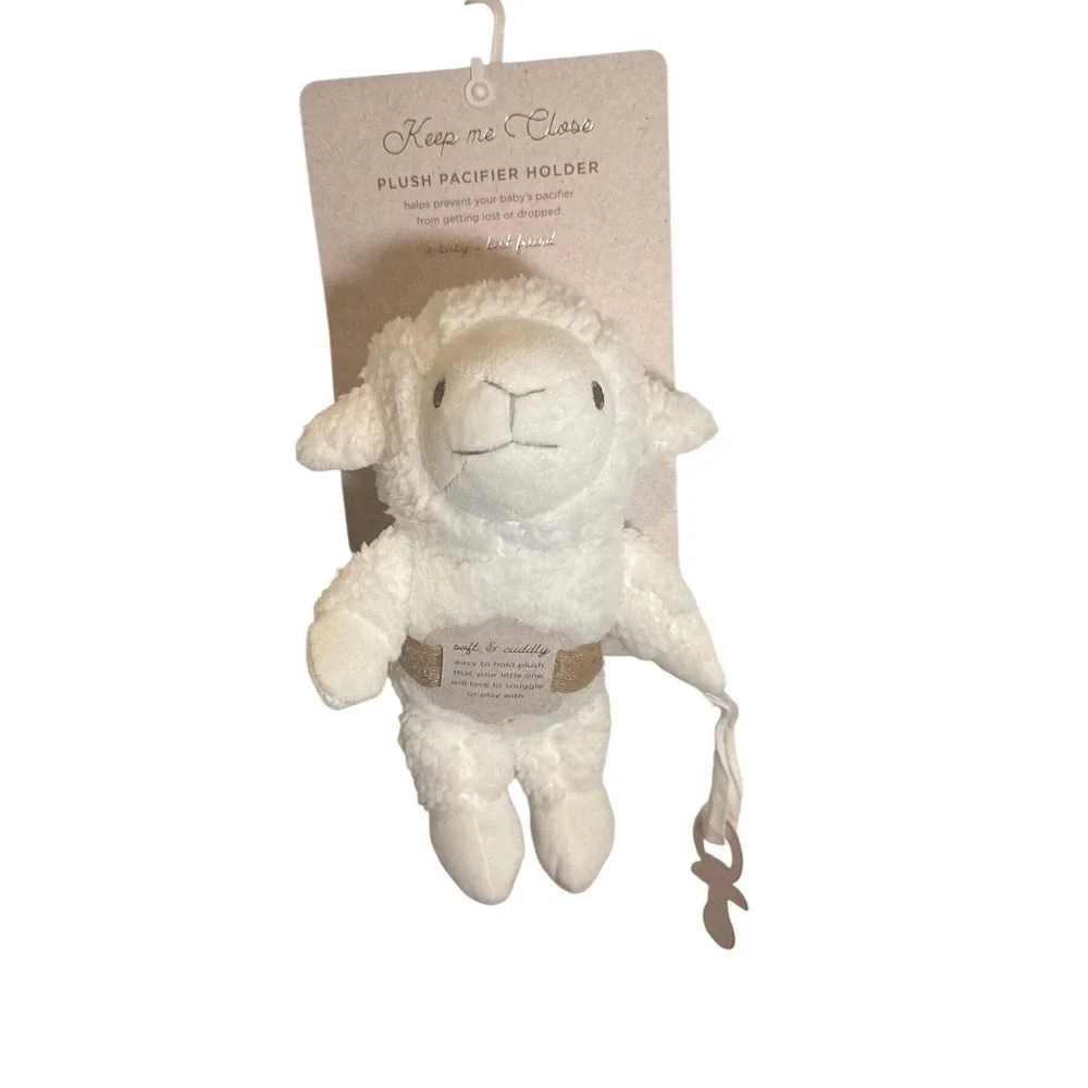 Keep‎ me Close Plush Pacifier Holder White Lamb Sheep LP-8007 New